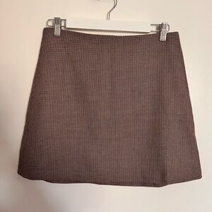 Aritzia Wilfred Brown Mini A-Line Skirt Size 10